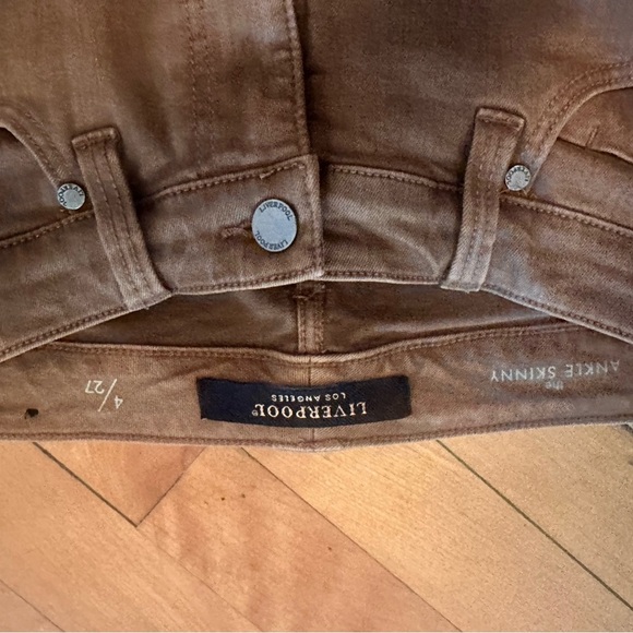 Liverpool Los Angeles Abby Ankle Skinny Jeans Brown Bay Size4 /27 5 Mid Rise - Picture 3 of 3